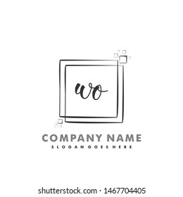 WO Initial beauty monogram logo vector