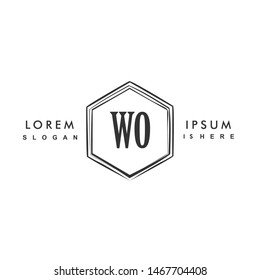 WO Initial beauty monogram logo vector