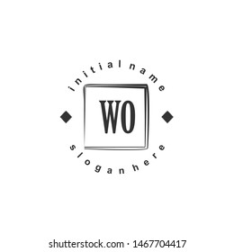 WO Initial beauty monogram logo vector