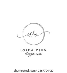 WO Initial beauty monogram logo vector