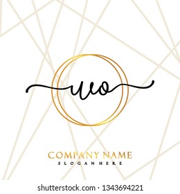 WO Initial Handwriting logo template vector