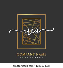 WO Initial Handwriting logo template vector