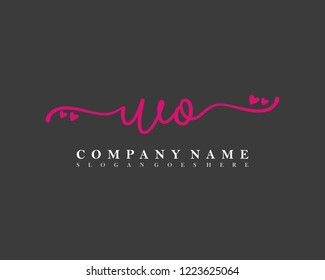 WO Initial handwriting logo vector