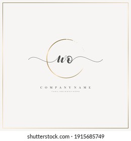 WO Letra inicial logotipo de escritura a mano modelo vector, logotipo para belleza, cosméticos, boda, moda y negocios