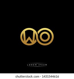 WO initial letter linked circle capital monogram logo modern template