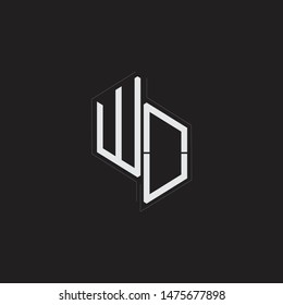 WO Initial Letters logo monogram with up to down style isolated on black background