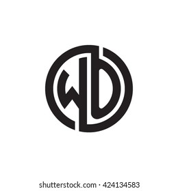 WO initial letters looping linked circle monogram logo