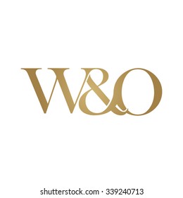 W&O Initial logo. Ampersand monogram golden logo