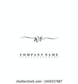 WO Initial luxury handwriting logo vector