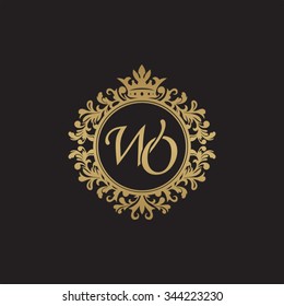 WO initial luxury ornament monogram logo