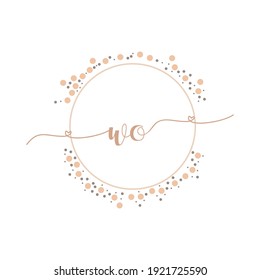 WO Initial monogram handwriting luxury illustration
