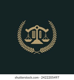 WO initials for law firm logo icon design vector image