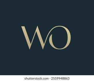 WO letter logo icon design. Classic style luxury initials monogram.