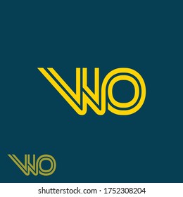 Logo de la carta WO o diseño de iniciales W O en formato vectorial.