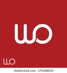 Logo de la carta WO o diseño de iniciales W O en formato vectorial.