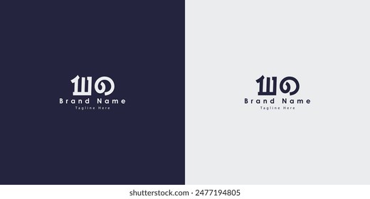 Diseño de logotipo de Vector de letras WO