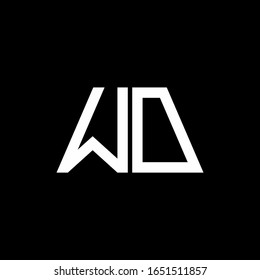 WO logo abstract monogram isolated on black background