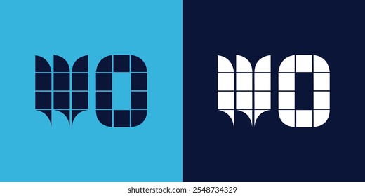 Diseño del logotipo de WO con forma de azulejo. Diseño de Ilustración vectorial minimalista y moderno adecuado para negocios o marcas