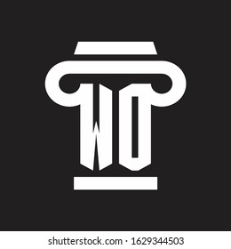 WO Logo monogram with pillar style design template