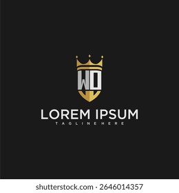 WO luxury letter monogram for crown and shield logo design