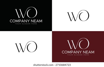 WO Modern Initials Logo Design.