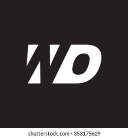 WO negative space letter logo black background