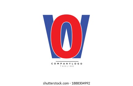 WO OW icon monogram letter text alphabet logo design