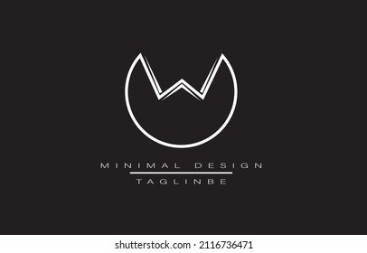 Ilustración de arte de vectores con logotipo mínimo WO u OW