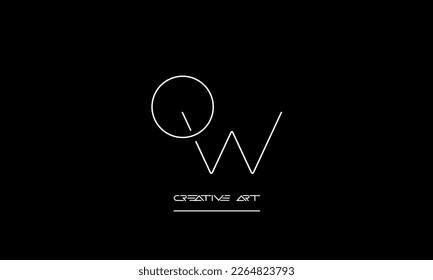 Monograma del logotipo de letras abstractas WO, OW, W, O