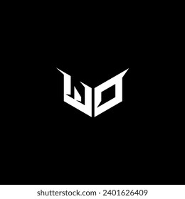 WO Premium emblem logo initial esport and gaming design concept