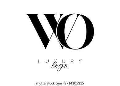 Logotipo de la tipografía del monograma de la letra de WO Serif para la identidad elegante de la marca de Premium