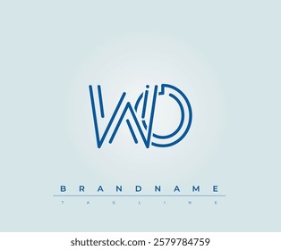 WO Technology Letter Logo Template. This tech letter logo is a graphic mark that uses letters to represent a technology company.