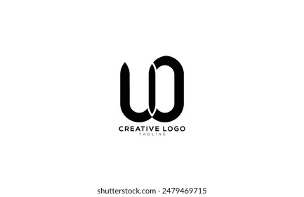 WO UO Abstractas inicial monograma letra alfabeto logo diseño