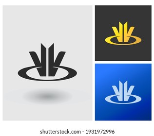 WO or VOV logo design vector gold clean gradient letter monogram