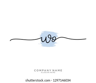 WO W O Initial handwriting logo template