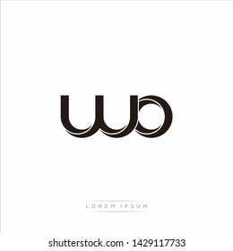 wo w o Initial Letter Split Lowercase Modern Monogram linked outline rounded logo