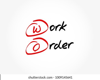 WO - Work Order Acronym, Business Concept Background