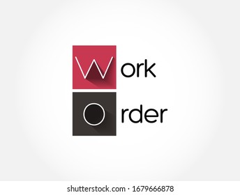 WO - Work Order Acronym, Business Concept Background