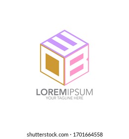 WOB letter logo. Hexagon logo