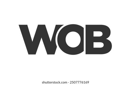 WOB logo design template with strong and modern bold text. Initial based vector logotype featuring simple and minimal typography. Trendy company identity ideal for businesses brand presence.