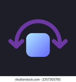 Wobble animation flat gradient fill ui icon for dark theme. Video effects editor. Camera shake. Pixel perfect color pictogram. GUI, UX design on black space. Vector isolated RGB illustration