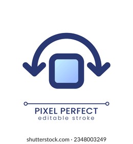 Wobble animation pixel perfect gradient fill ui icon. Camera shake. Post-production feature. Modern colorful line symbol. GUI, UX design for app, web. Vector isolated editable RGB element