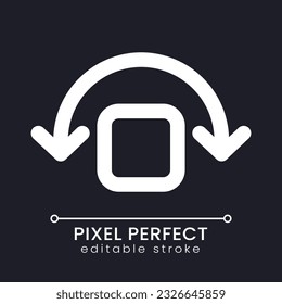 Wobble animation pixel perfect white linear ui icon for dark theme. Video effects editor. Camera shake. Vector line pictogram. Isolated user interface symbol for night mode. Editable stroke