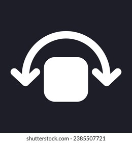 Wobble animation white pixel perfect solid ui icon. Video effects editor. Camera shake. Silhouette symbol for dark mode. Glyph pictogram on black space for web, mobile. Vector isolated image