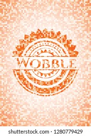 Wobble orange mosaic emblem