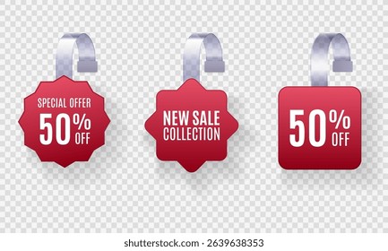 Wobbler mockup with shelf tag for promo sale design sticker round 3d hanger point of sale template discount button label shop market department store talker paper blank sign plastic circle


