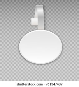Wobbler mockup with transparent background. Vector blank white round shape paper plastic advertising shop price or sales point tag mock up. Stickers for best choice, number one, hot price, quality