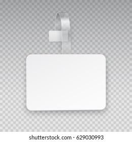 Wobbler Or Sales Point Tag Mock Up. White Empty Self Adhesive Supermarket Shelf Wobbler Isolated On Transparent Background. Vector Shelf Plastic Price Sticker, Sign Or Label For Your Design