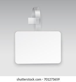Wobbler or sales point tag mock up. White empty rounded paper self adhesive supermarket shelf wobbler isolated on white background. Vector shelf plastic price banner or label for your design