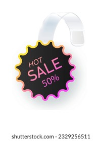 Wobblers Supermarket promotional isolated on background.Special offer price tag. Realistic wobbler template for shelf advertising. Sale or discount label with ad text. Vector